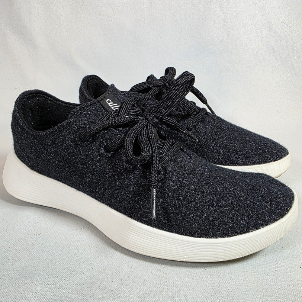Allbirds Wool Runners Black Sneakers Womens 8 Sustainable Walking Shoes